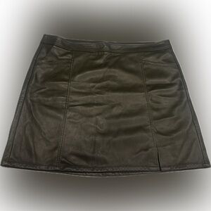 LOFT Vegan Leather Mini Skirt